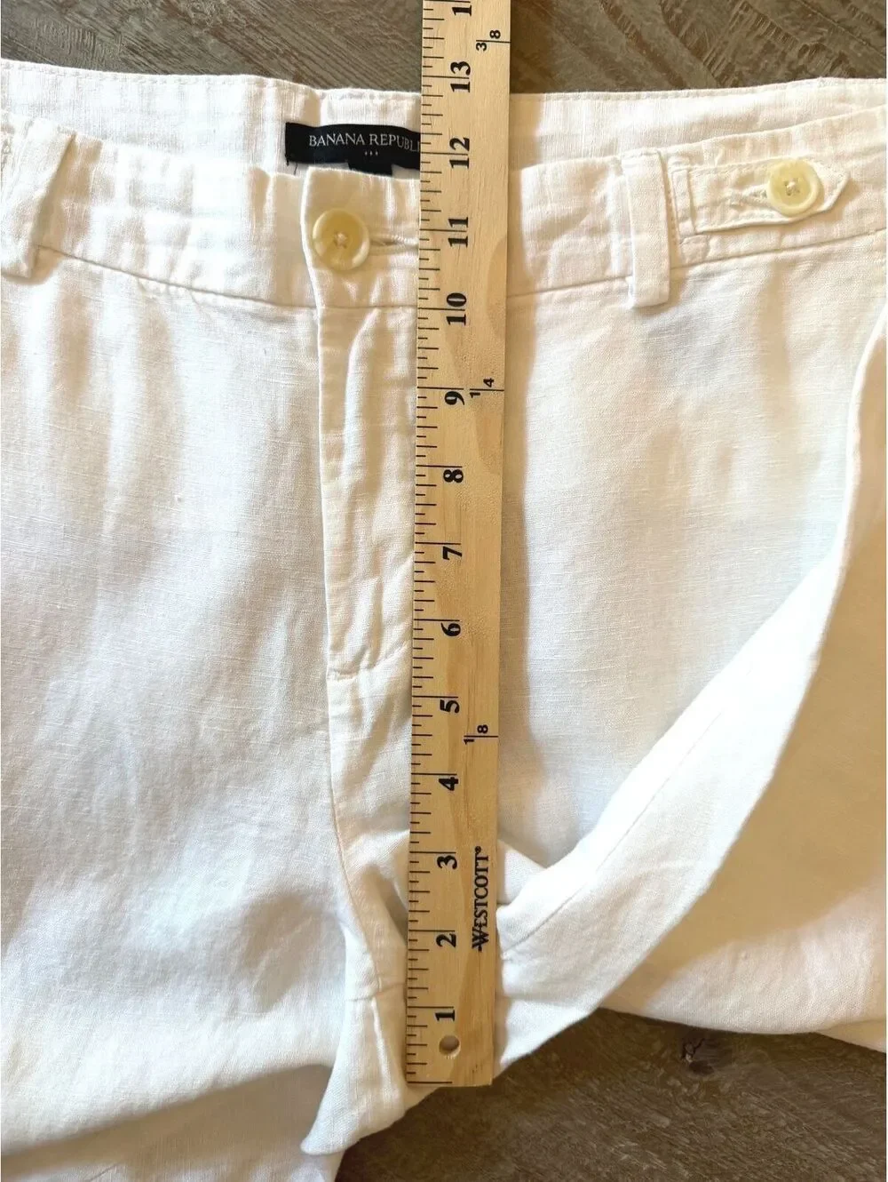 Banana Republic White Cotton Linen Blend Capri Pants Size 12